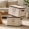 Beige Bear Non-Woven Zipper Storage Box - Large Foldable Clothes Organizer Basket