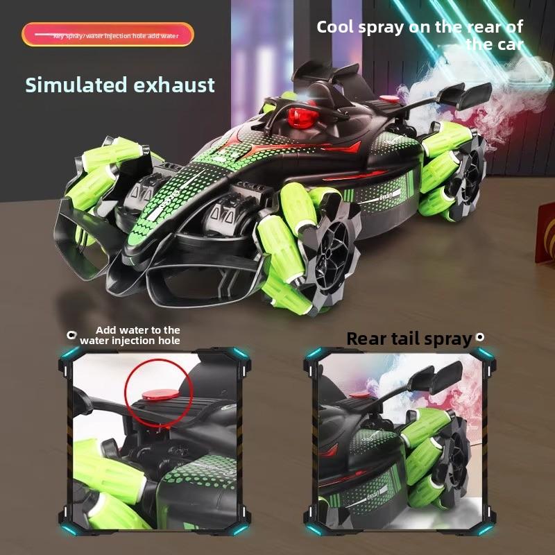 Children's F1 Racing Gesture Sensing Wireless Remote Control Car, Stunt Drift Spray Remote Control Car Toy for 6-12 Years Old