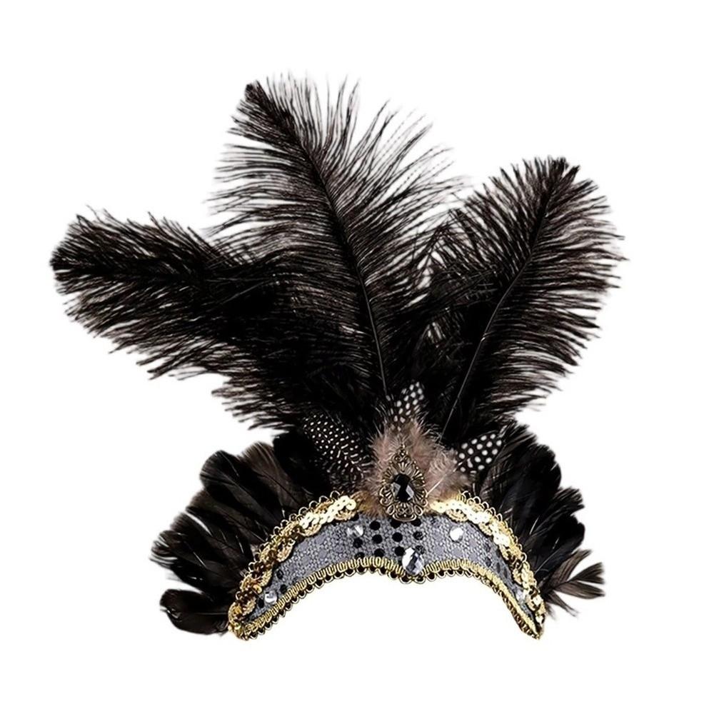 Colorful Feather Headpiece Brazilian Carnival Stage Performance Feather Headdress Decorative Hair Accessories
