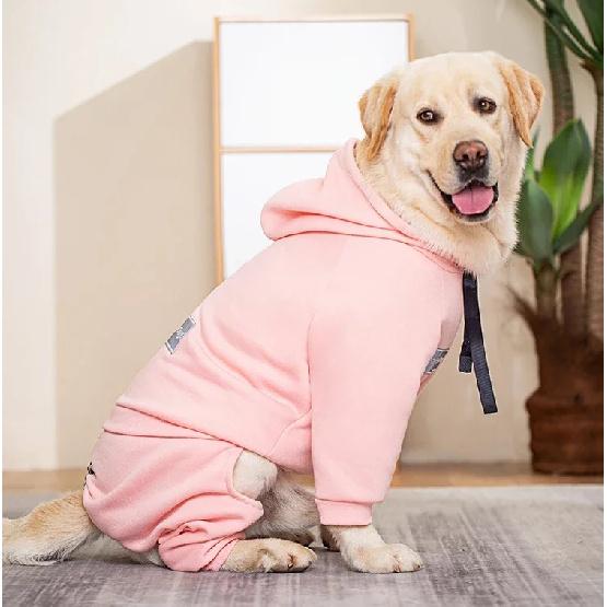 Herbst-/Winterkleidung für große Hunde, Kapuzenpullover, sportliche Hundejacke, warmer Mantel aus Fleece, reflektierender Haustier-Overall für große Hunde, Labrador-Kostüm