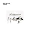 New Fashion Goth Black Butterfly Crystal Star Earring Set For Women Girl Vintage Aesthetic Heart Stud Earring Trendy Y2K Jewelry