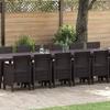 17-piece Garden Dining Set with Brown Cushions Poly Rattan 3378661