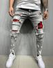 2022 Stylish European & American Men's Painted Hole Jeans