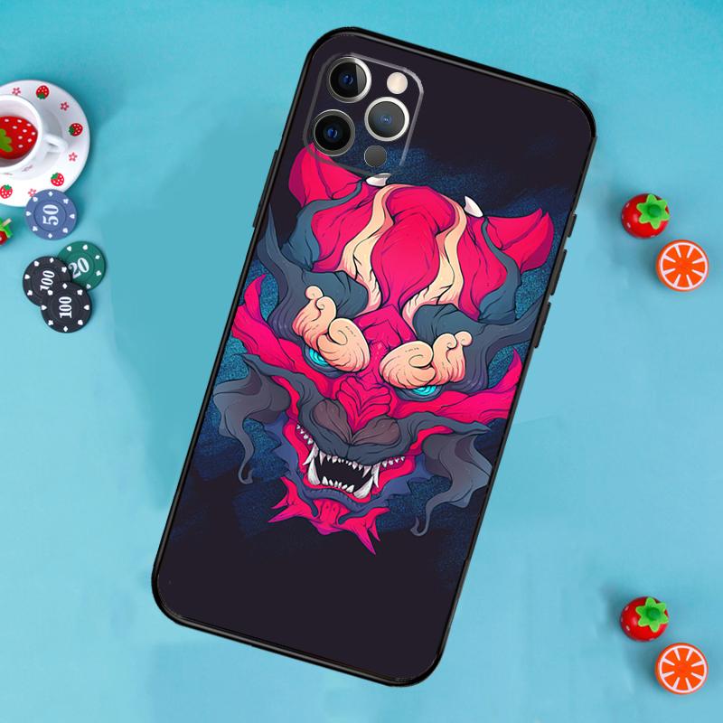 

Samurai Oni Mask Phone Case For iPhone 17 Air 16 15 14 13 11 12 Pro Max 13 12 mini 15 16 Plus 16e Cover Funda iPhone 17 Pro