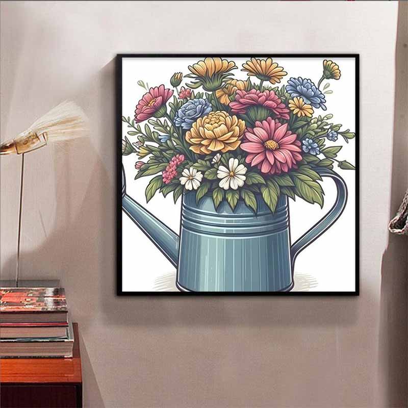 New Arrival 5D DIY Full Circle Diamond Painting "Pot Flower" Embroidery Cross Stitch Home Decor Gift