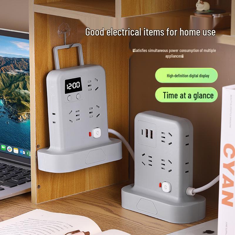 Multi-functional Vertical USB Power Strip with Night Light