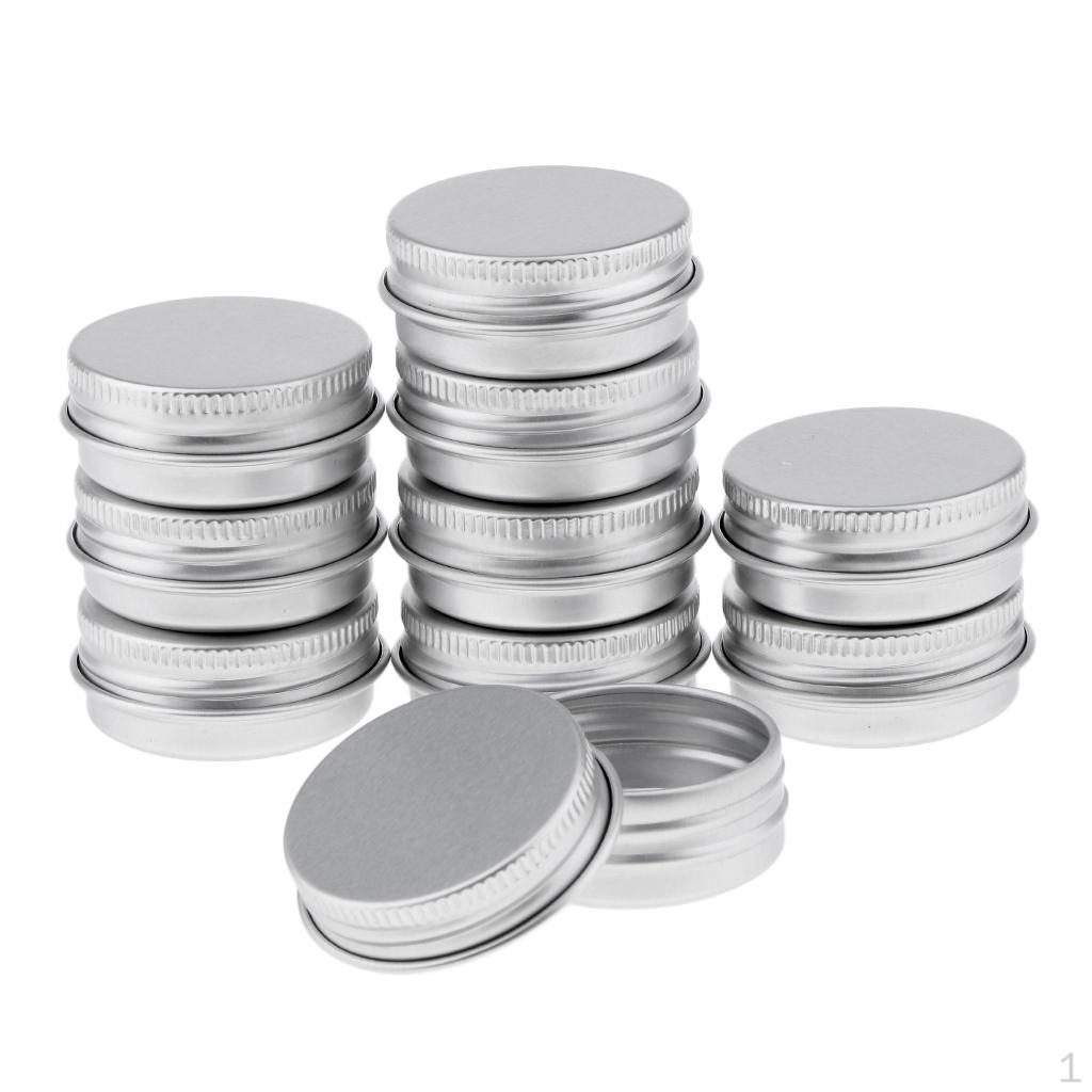 5pcs 200ml Aluminium Lip Tin Pots Cosmetic Jar - Silver, 15ml