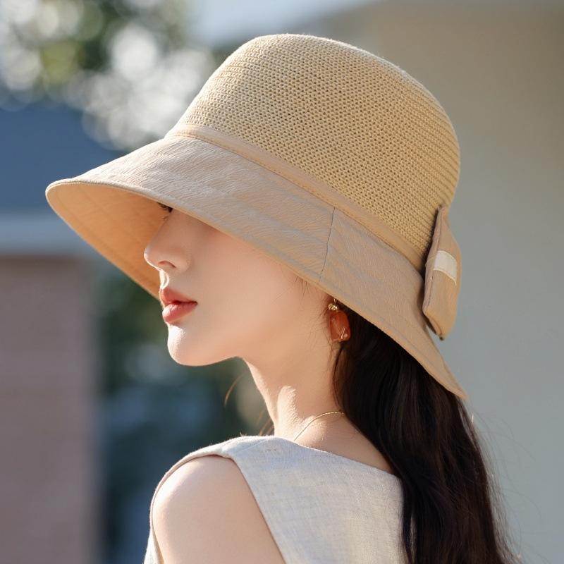 Sun Hat Children Fashion Four-Leaf Clover Sunscreen Bucket Hat Outdoor Breathable Bow Holiday Beach Hat