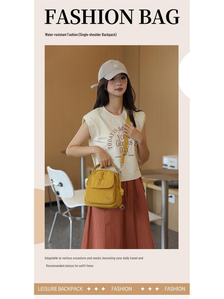 Autumn 2025 Minimalist Nylon Women's Bag: Versatile Single Shoulder, Backpack & Crossbody.