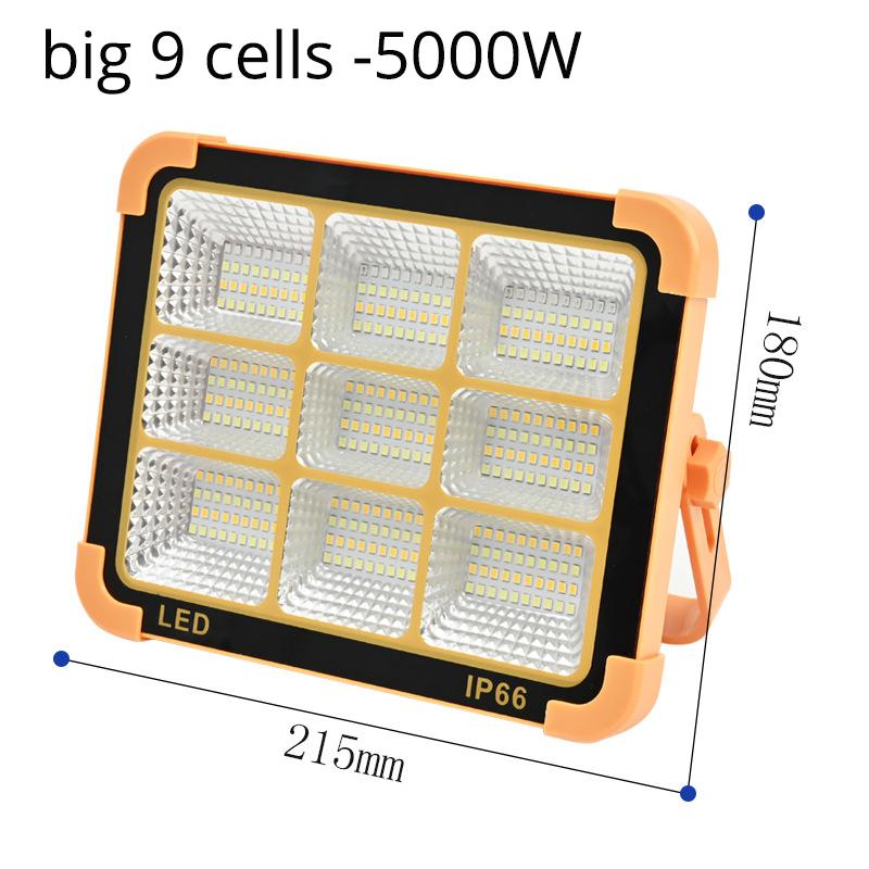 Rechargeable 5000 Watts Solar Flood Light Outdoor Portable LED Reflector Spotlight Rechargeable Projector Floodlight solar Lamp