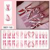 Long Press-On Nails With Adhesive Tabs Full Cover Fake Women INS Style Acrylic Nail Tips Reusable Wearable Art