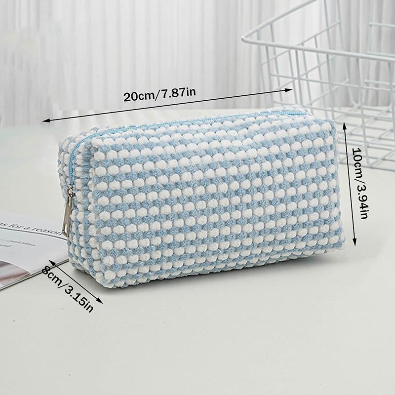 Cute Plush Makeup Bag For Women Portable Travel Commuting Large Cosmetic Bags Zipper Toiletry Bag Washing Storage Bags Pen Pouch