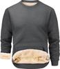 Peakwell Crew Neck Fleece Sweatshirt with Simple Long for Fall and Winter Men's Pockets, Cotton, Thickness, Sleeves, (Dark Gray, L)