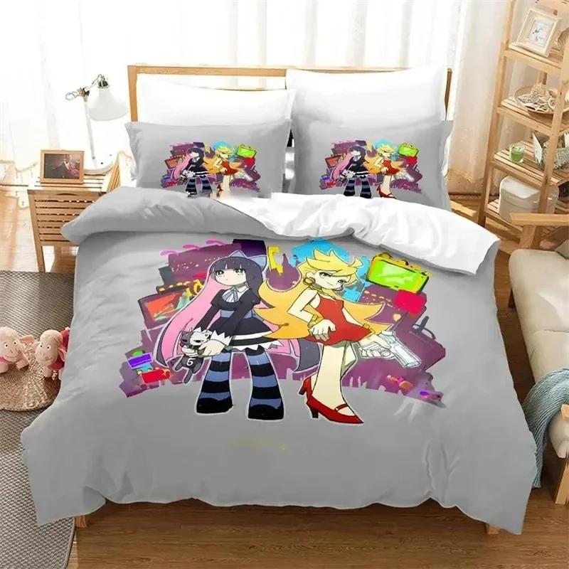3D Printed Anime Panty Stocking Garterbelt Bedding Set Anime Double Twin Full Queen King Adult Kids Bedclothes Quilt Cover