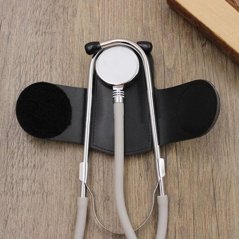Hook Loop Closure Stethoscope Holder Clip Durable PU Leather Stethoscope Holder Magnetic Holder Compact Stethoscope Carry Case