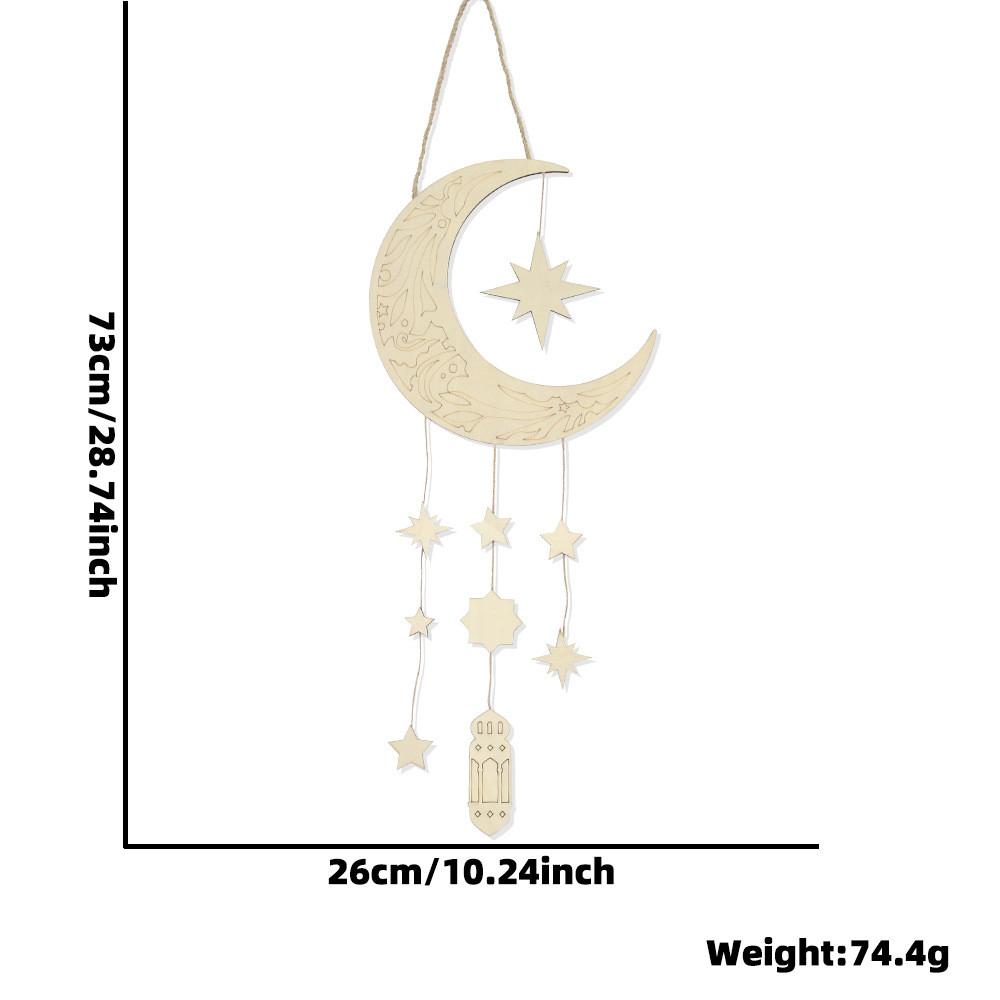 Eastern Middle Captivating Star Moon Wooden Decorative Pendant For Stylish Settings Home