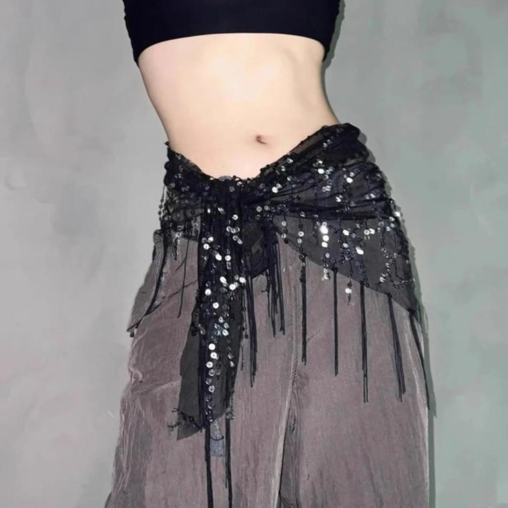 Jeans Decor Tassels Belt Hip-hop Sequin Waistband Jazz Dance Hip Scarf Waist Accessories