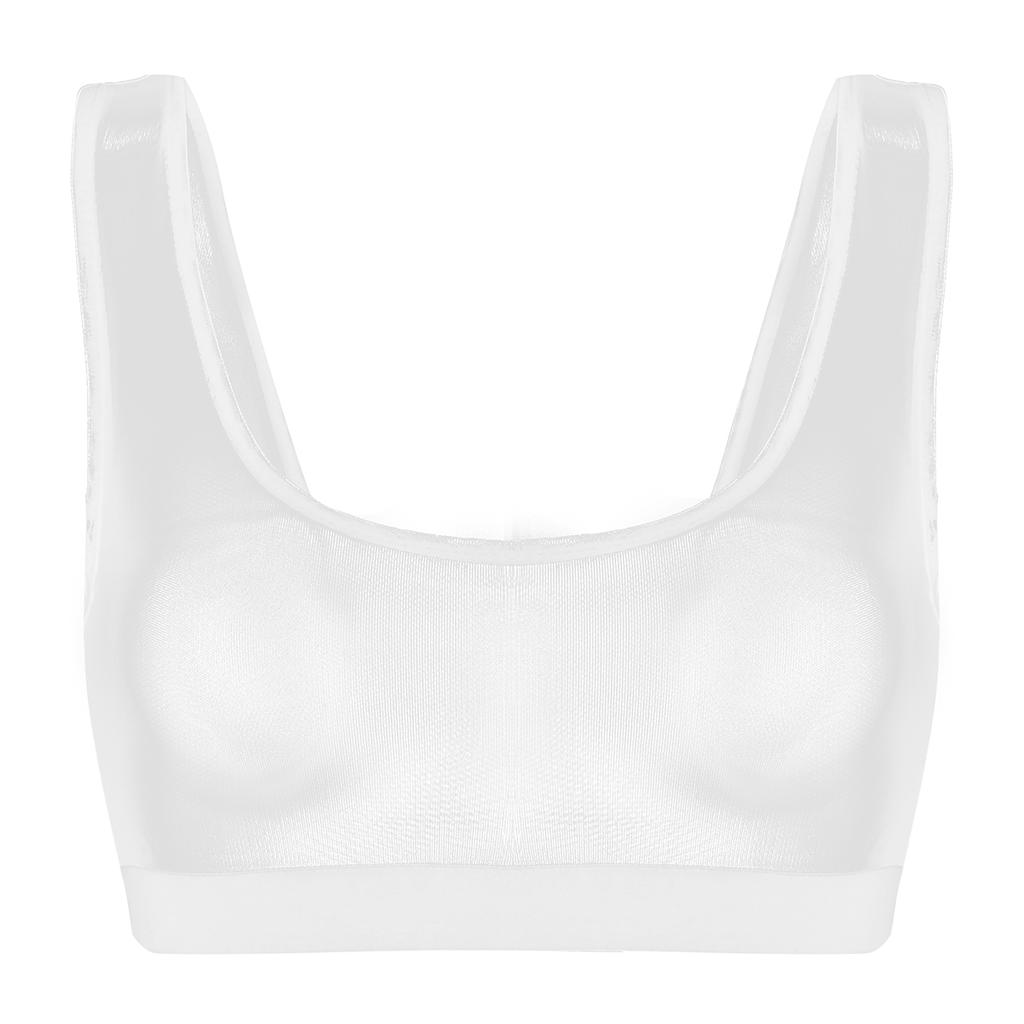 S-4XL Ladies See Through Mesh Bralette Deep V Neck Sleeveless Vest Crop Top for Bedroom
