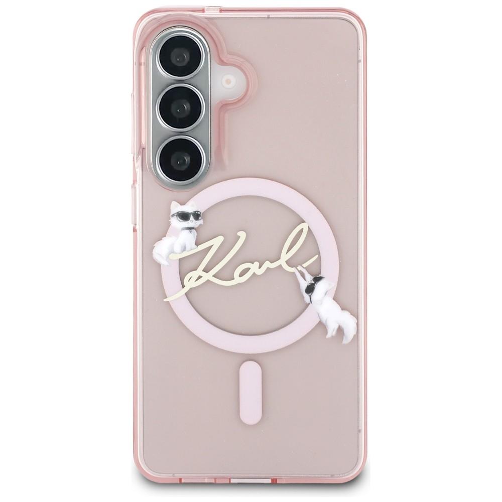 Karl Lagerfeld IML KC Script MagSafe Case for Samsung Galaxy S26 Pink