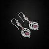 Natural Garnet Gemstone Dangle Earrings, 925 Sterling Silver Jewelry, Gift