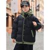 Winter Warme Jungen Patchwork Kapuzen-Reißverschlussjacken Schulkinder Mäntel Kinder Outfits Windbreaker