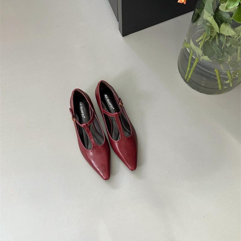 Women s Spring French Style Unique Design Casual Mary Jane Shoes - Comfortable Casual Wear 35 красный