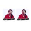 2ks 8*8cm How Dare You Greta Thunberg Vinyl Decal Samolepka Auto na okno