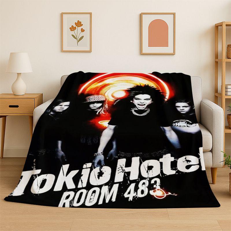 Rock Band Tokio Hotel Bill Kaulitz Coperta di Flanella Morbida Calda Coperta da Divano per Camera da Letto Soggiorno Letto Viaggio Campeggio Picnic