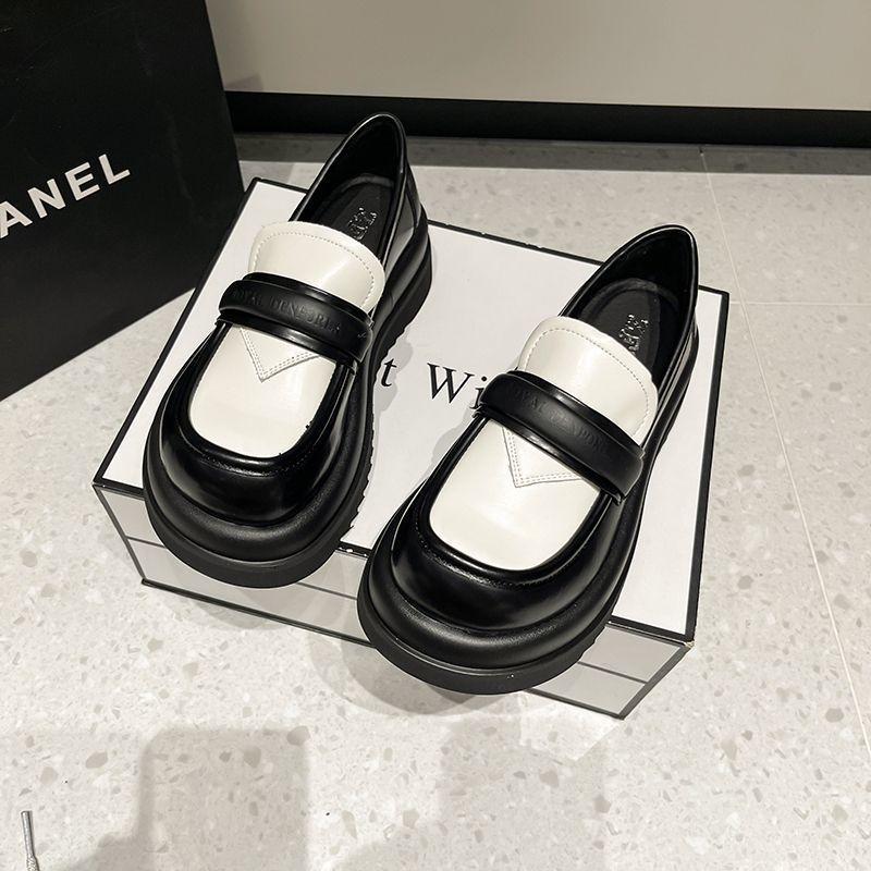 Take a small man, thick-soled muffin, British small leather shoes, women's single shoes, loafers, women's 2025 spring and autumn new models