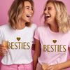 Besties T-Shirt für Damen Kleidung Mode Personalisiertes Best Friend T-Shirts Bff for Life T-Shirt Passendes Mädchen Geburtstagsgeschenk