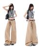 2026 Spring/Summer Women's Casual Washed Pleated Wide-Leg Low-Waist Slimming Jeans