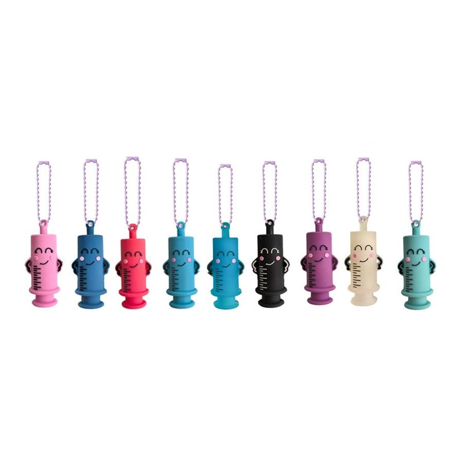 PVC Syringe Shaped Ampoule Bottle Opener, Portable Keychain Nurse Gift For Medical Staff, Novelty Promotion Giveaway Accessory