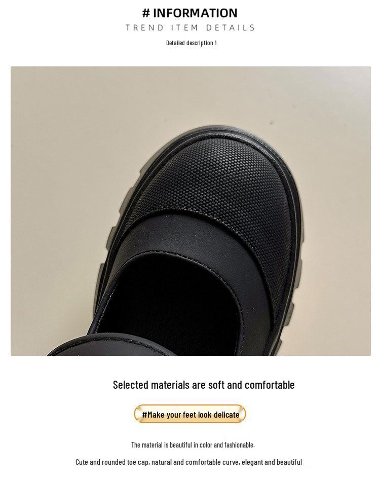 Damskie Czarne Retro Buty Mary Jane na Platformie, Styl Francuski Lato 2024 z Grubymi Obcasami do Spódnic