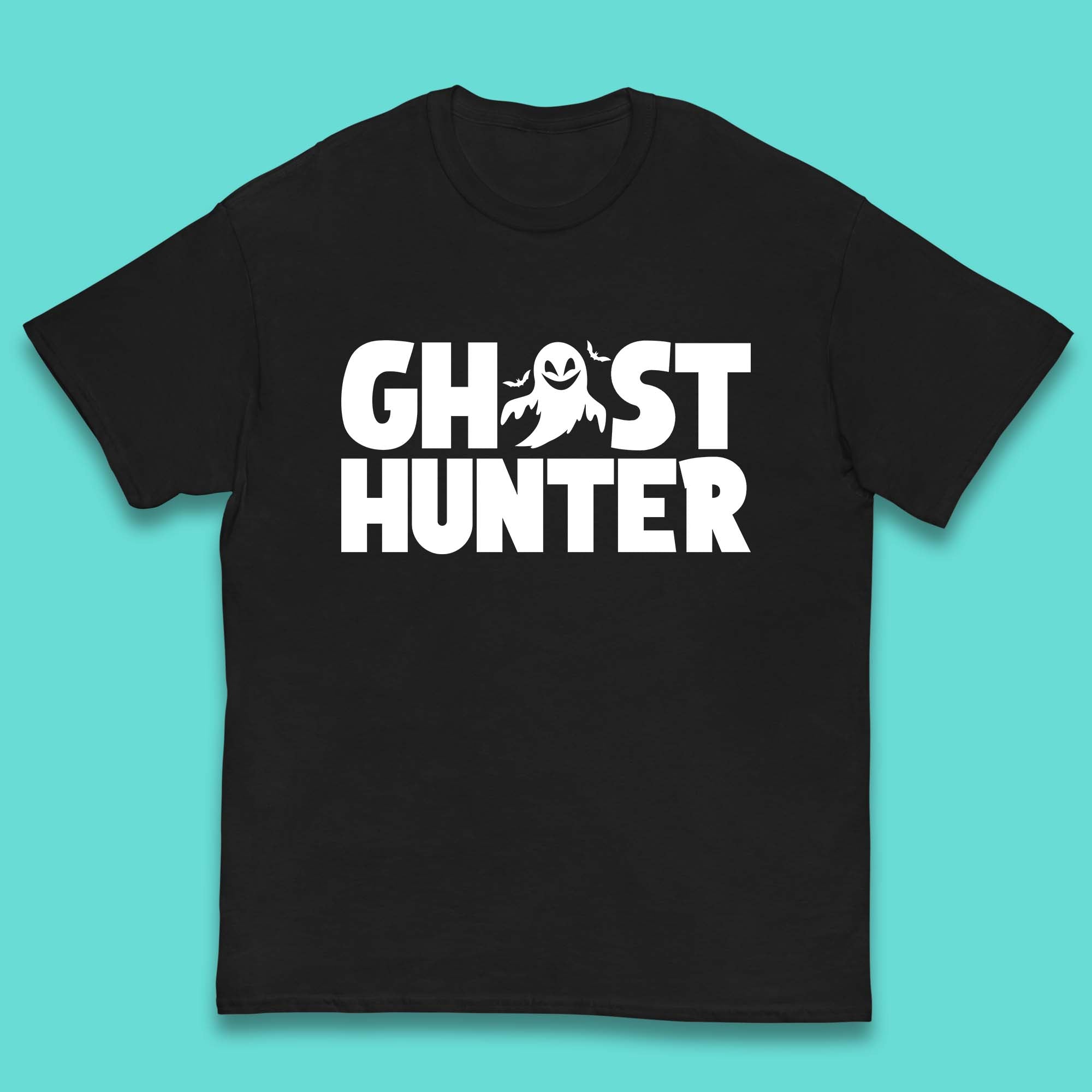 Ghost Hunter Halloween Haunted Ghostbusters Paranormal Investigator Kids T Shirt 120