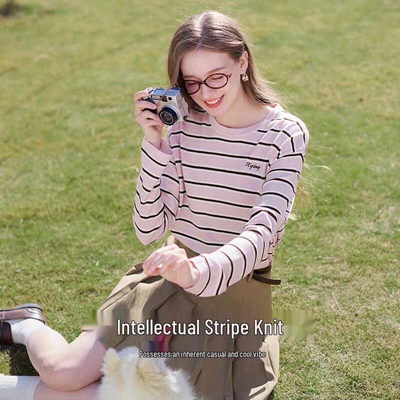 Women's Color-block Striped Knit Sweater