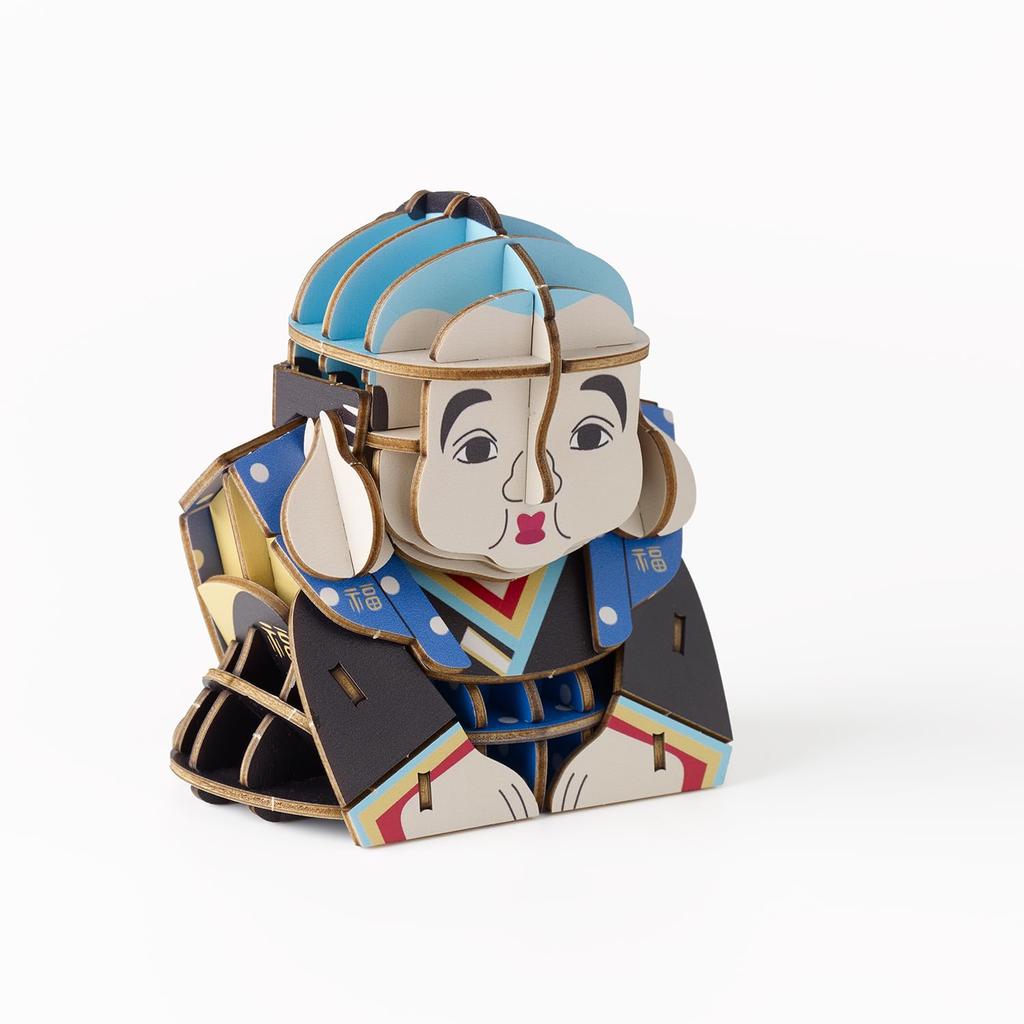 Ki-gu-mi Fukusuke - Hölzernes 3D-Puzzle DIY Bastelset für Kinder und Erwachsene - Lernspielzeug für Jungen und Mädchen - 3D-Kunstwerk und ein tolles Geschenk für Erwachsene
