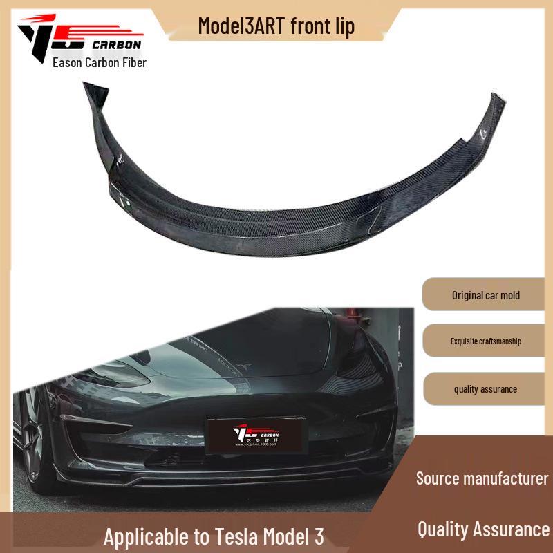 2018-IN Tesla Model 3 ART-Style Carbon Fiber Front Lip Splitter