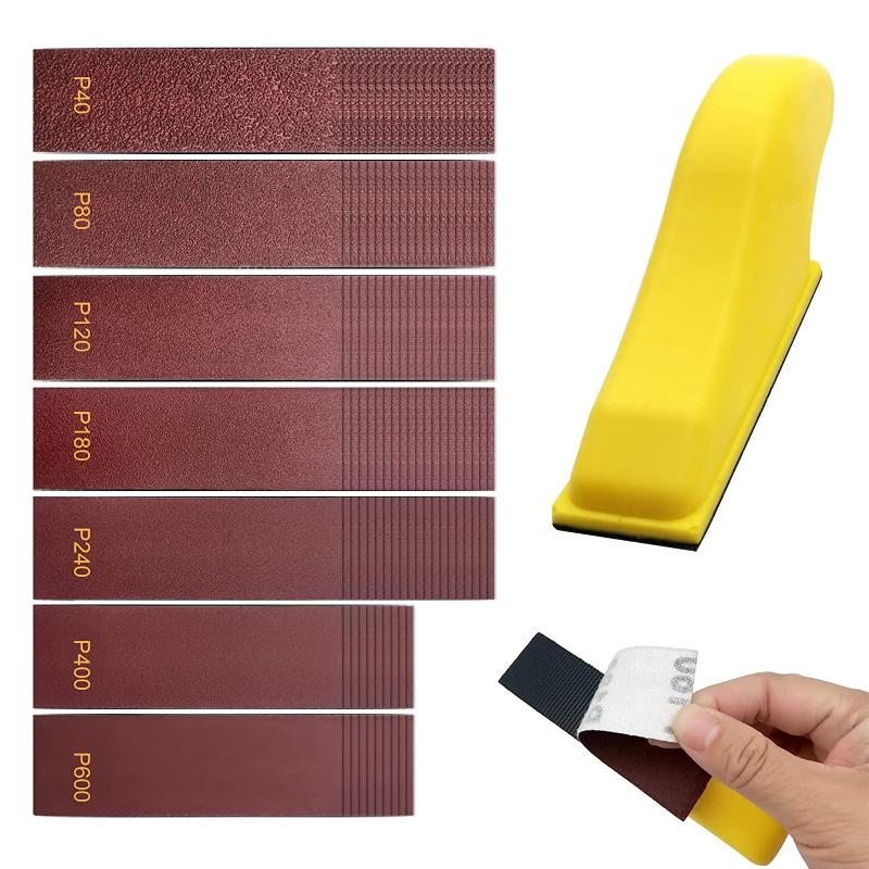 121pcs 40 to 600 Grit Micro Sander Kit Mini Detail Hand Sanding Tool Wet Dry Sandpaper Sandpaper for Small Projects