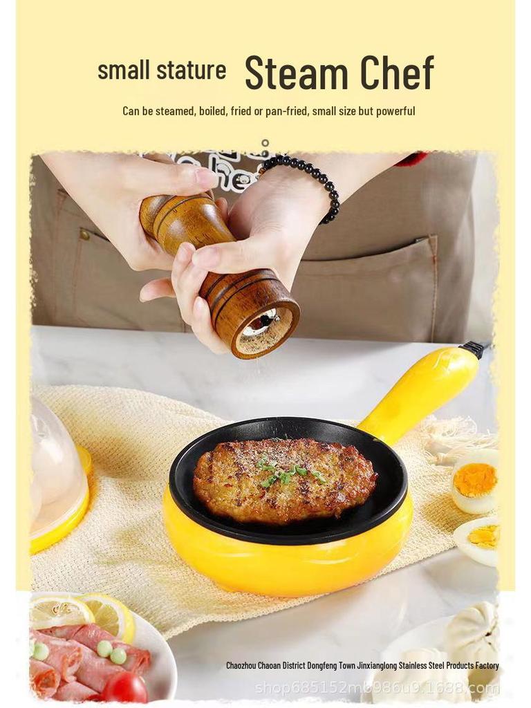 Automatic Mini Egg Cooker and Steamer: Compact Plug-in Frying Pan for Dorms and Breakfasts