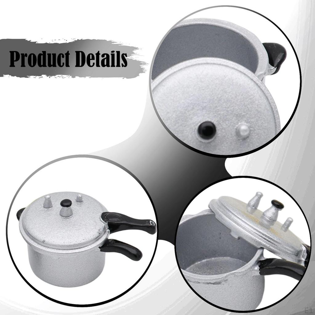 Dollhouse Accessories Photography Prop Mini Pressure Cooker Model Decorative Collectible Handcraft
