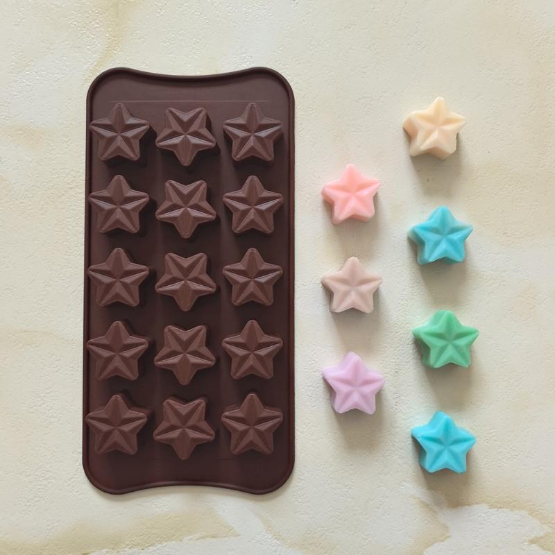 Five-Pointed Star Silicone Chocolate Mold Non-Toxic Reusable Creative Baking Tool for DIY Candy Jelly Cake Decor Home Kitchen Use
