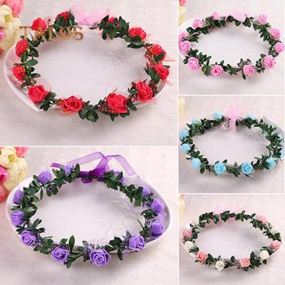 Rose Blume Krone Stirnband Kranz Party Hochzeit Braut Girlande Haarband Kopfbedeckung Haare Schmuckstück