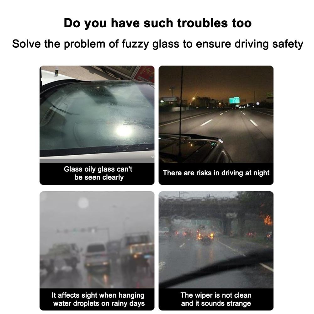 Car Windshield Oil Film Cleaner Glass Polishing Paste, Windshield Stain Remover Auto Glass Cleaning Compound Car Glass Cleaning