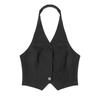 Women's Classic Halter Suit Vest Button Down Adjustable Back Strap Tuxedo Waistcoat Party Prom Clothing