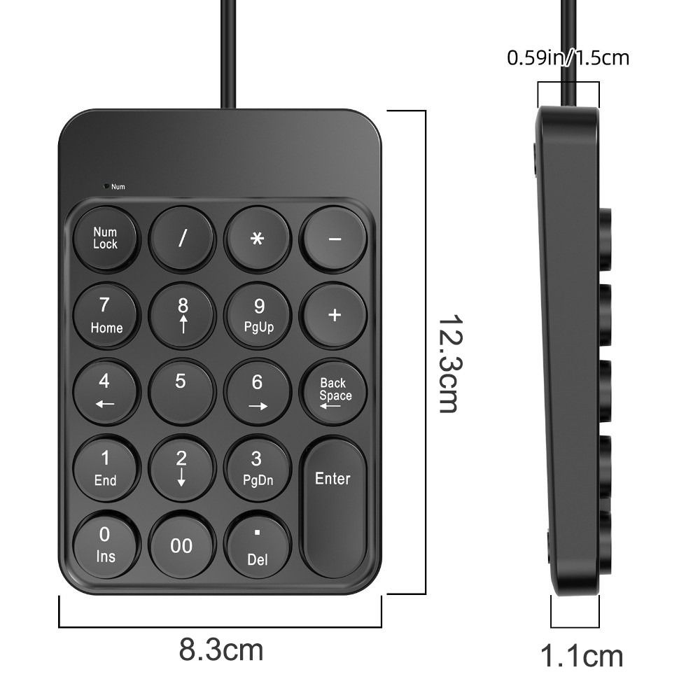 Slim Wired Number Keypad Multifunctional Number Pad Keyboard  For Laptop PC Desktop