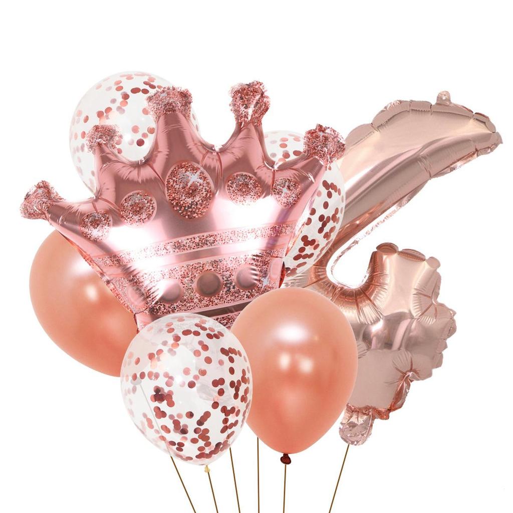 Gold Crown Balloon Set for First Birthday Party Decorations