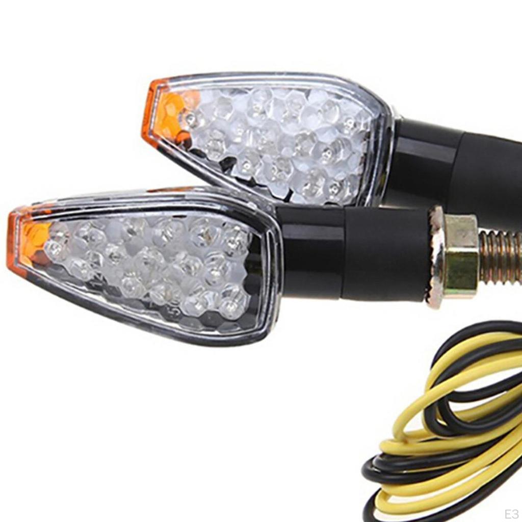 4 Pieces Motorcycle Turn Front & Rear Blinkers Easy Installation 14LED 12V for Motorbike