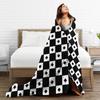 Chess Board Black And White Grid Checkered Blankets Soft Warm Flannel Throw Blanket Bedding for Bed Livingroom Picnic Home Couch