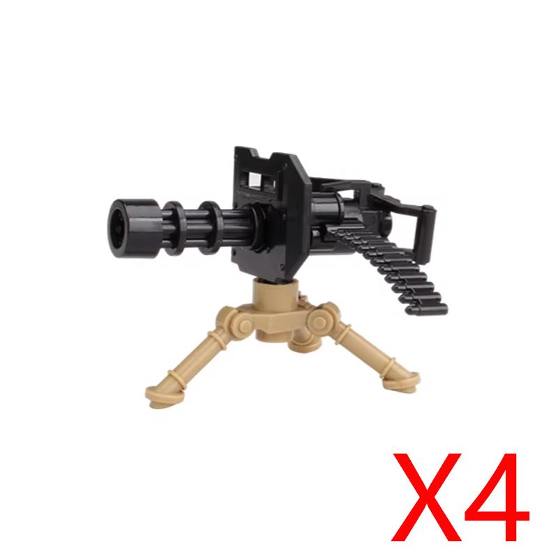 Army WWII Soldier Figure Armaments Brick Playset Gatling M2 Heavy Machine Aviation Gun NSV Bullet Chain Mortar ZB53 Toys Playsetss T12