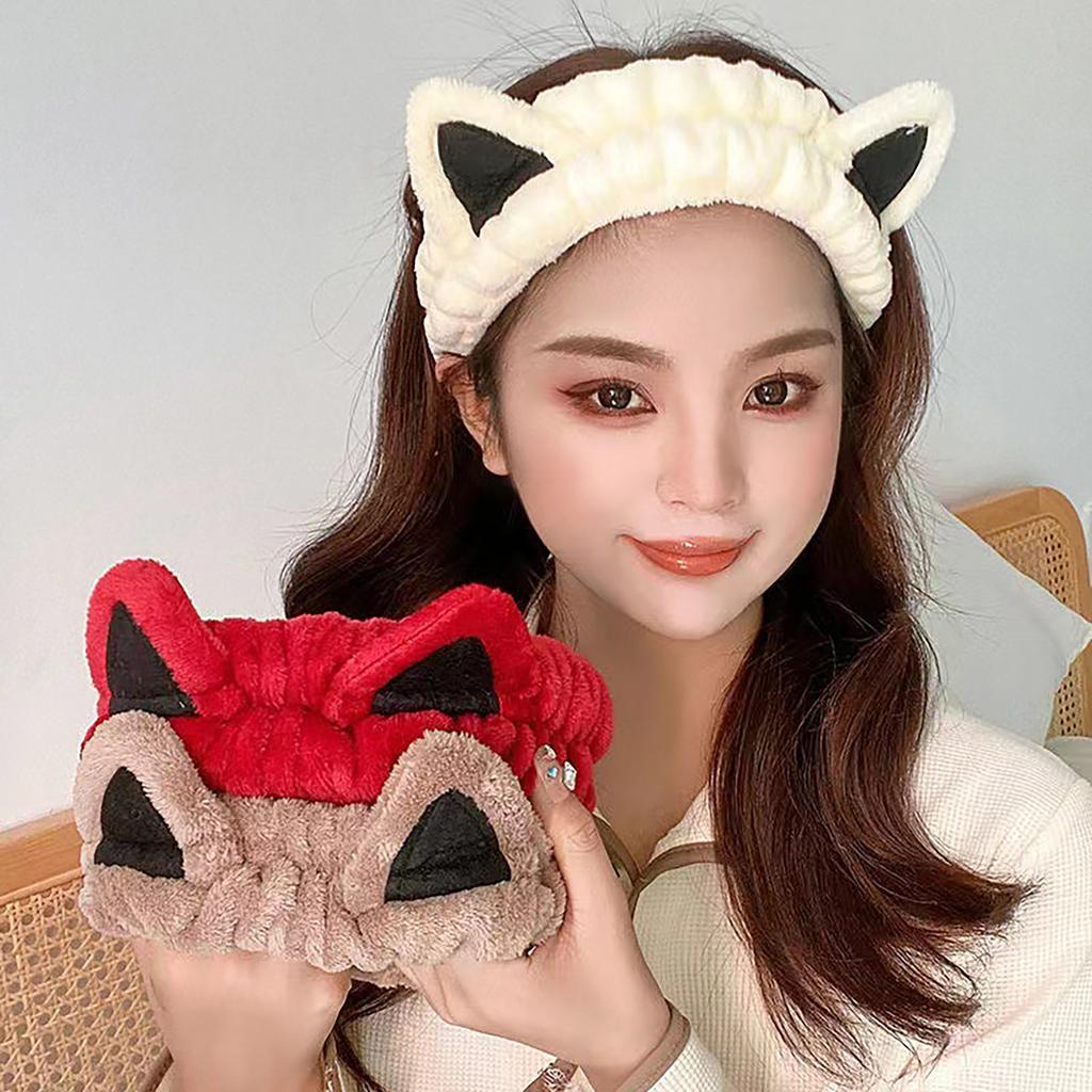 Lovely Cat Ears Hair Band Soft Elastic Headbands Women Soft Cosmetic Headbands Suitable for Ladies and Girls